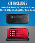 Three Piece Insertion Tool Kit with Leather Case for Amphenol Bendix Burndy Cannon Cinch Continental Elco Deutsch and More