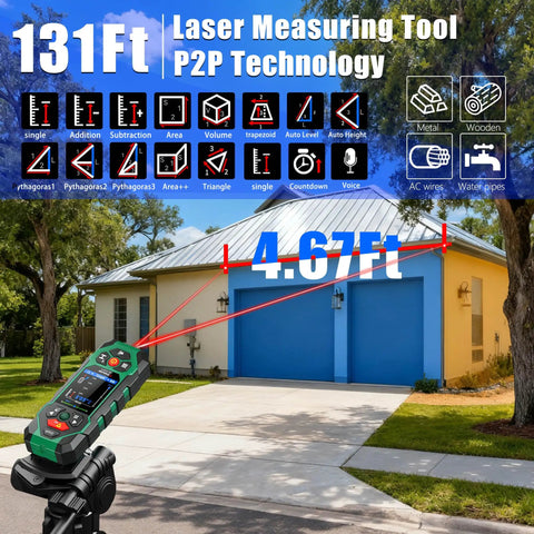 All In One Wall Scanner With Laser Measure And Level 10 In 1 Detects Studs Pipes Wires Metals Behind Walls Fast Edge And Center Marking Made Easy Plus Accurate Angle Meter For DIYers for home use