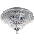 Two Light Glass Ceiling Light With Glacier Petal Shade In Chrome Finish Modern Flush Mount Ceiling Fixture For Living Room And Hallway Totally Chic Glam Interior Lighting