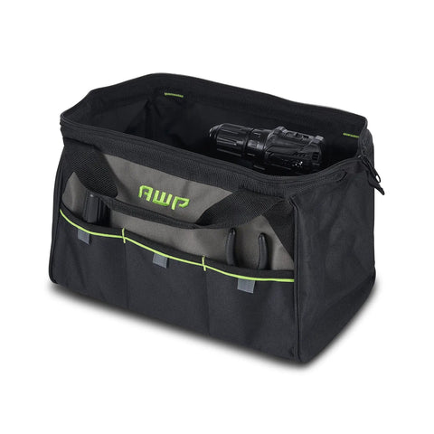 Pro Grade 15 Inch Tool Bag For Pros And Contractors Water Resistant Tote With Three External Pockets Built To Last Black