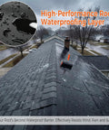 Heavy Duty 50mil EPDM Rubber Roof Membrane Peel And Seal Underlayment Roll For Flat Roofs Patios And Metal Structures With Textured Grip Coating stops rain on a shingled roof.