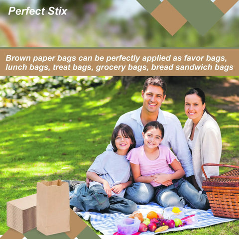 Family picnic with snacks using 2Lb Brown Paper Bags Pack Of 500 For Snacks Desserts And Small Dishes Takeout Durable 2 Pound Capacity Eco Friendly Recyclable Bags Great For Party Treats Gift Wrapping And Small Servings