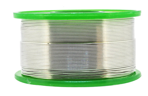 Spool of lead free solder wire with rosin core flux 100g 0.5mm for electronics and PCB projects stained glass crafting.