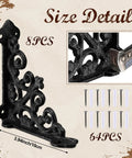 Straight Up Heavy Duty Cast Iron Shelf Brackets Sweet Antique Black Metal Braces decorative shelf bracket with size details.