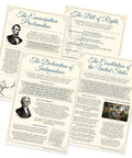 US History Poster Set For Classrooms, 4 Must-Have Documents Pack Including The Emancipation Proclamation, Bill Of Rights, Declaration Of Independence, And Constitution, 12 X 18 Inch Teaching Posters For K-12, Made In USA, Classroom Decor