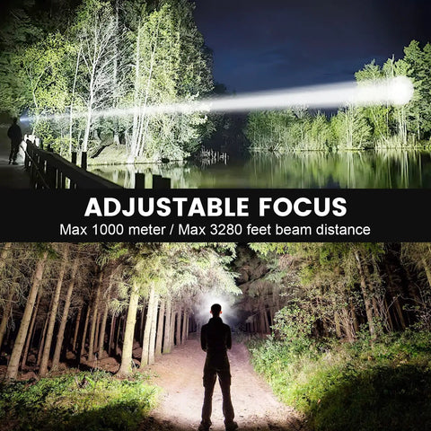 Two Pack Rechargeable Headlamp 99,000LM Ultra Bright with 3 Modes and 90 Degree Adjustable Beam IPX6 Waterproof lighting forest path