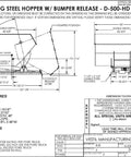 Self Dumping Hopper Forklift Tote Bucket Attachment design drawing 5 cubic yard 6000 lb capacity automatic side dumper