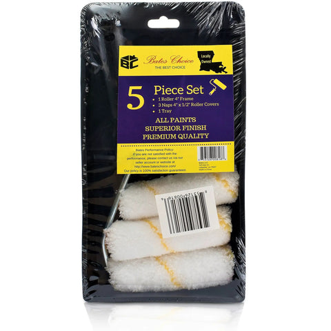 4 Inch Paint Tray Set With Mini Roller Kit Includes Three Microfiber Rollers Durable 4 Inch Frame And Tray For Slick Edges DIY Friendly