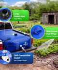 1000L Portable Collapsible Water Bladder Tank For Camping And RV Use Grab And Go Heavy Duty PVC Bag on a truck in a garden