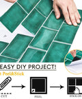 12x10 Inch Peel And Stick Backsplash Tile For Kitchen And Bathroom, Self Adhesive Waterproof Wall Panels With Crackle Glaze Subway Tile Look
