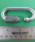 Five Piece Zinc Plated Quick Links Five Sixteenth Inch Eight Millimeter Galvanized Marine Grade Hardware For Ropes Chains near ruler