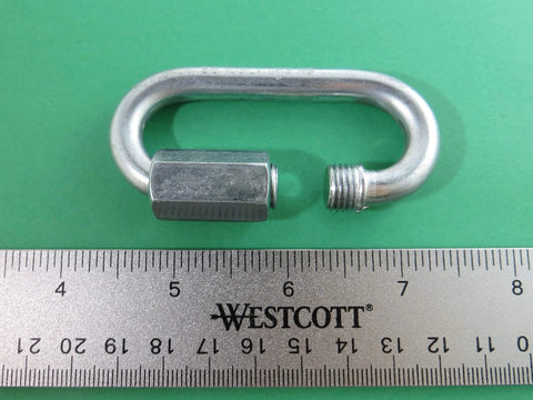 Five Piece Zinc Plated Quick Links Five Sixteenth Inch Eight Millimeter Galvanized Marine Grade Hardware For Ropes Chains near ruler