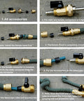 Expandable Hose Repair Kit With Brass GHT Fittings And Ball Valve 0.353 Inch Barb Includes Clamps Leakproof Washer And Teflon Tape