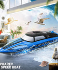 Rad High Speed RC Boat For Pool Lake And Salt Water Remote Control Toy With 32 KPH Top Speed 370S Brushed Motor Battery in action