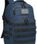 Heavy Duty 25L Tactical Backpack For Men, Built To Last Military Style MOLLE Assault Pack, 900D Durable Daypack In Blue And Black, 18.5 Inch