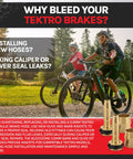 Tektro 5.5mm Barb And Olive Brake Hose Kit for hydraulic brakes displayed with cyclists and bike part inserts