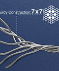 Close-up of One Eighth Inch Stainless Steel Cable 650 Feet For Deck And Stair Railings, Marine Grade T316 Wire Rope, 7x7 construction.