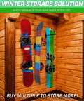 Wall Mounted Ski And Snowboard Storage Rack For Home, Garage, Or Cabin Holds 2 Pairs Of Skis Or 1 Snowboard, 50 Lb Capacity