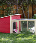 Fontana Jumbo Chicken Pen EcoFlex Outdoor Enclosure With Stainless Steel Wire Predator Resistant Lock in backyard setting