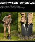 User digging with Carbon Fiber Garden Shovel With Round Blade And D Grip For Gardening, Landscaping And Construction