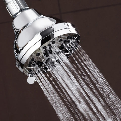 Six Setting Chrome Shower Head With 2.5 GPM Flow Delivers Beast Mode Power Even On Low Water Pressure, Spiral Design Maximizes Spray