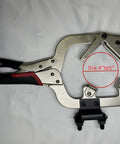 Locking Welding Clamp With Swivel V Type Pads And Installing Support For Handheld And Tabletop Use, 14 Inch Clamp With Adjustable Jaws