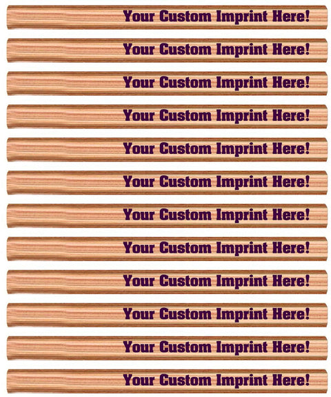 White Custom Carpenter Pencils Pack Of 12 Personalize With Your Name Logo Or Message HB 2 Graphite Solid Wood 7 Inch