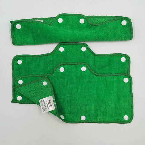 Green Velvet Terry Sweatband For Hard Hats, Washable Snap On Liner, 3 Pack, easy to install, ultra soft and absorbent
