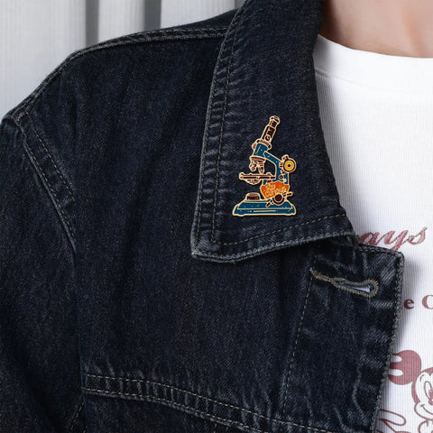 Colorful Enamel Microscope Brooch Pin For Scientists And Lab Enthusiasts On Lab Coats And Bags Stay Curious Inspirational Jewelry Gift