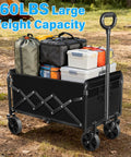 Foldable Collapsible Wagon Cart With Wheels That Holds Up To 360 Lbs Ready To Roll for outdoor use with supplies inside.