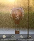 Hummingbird Hot Air Balloon Hanging Solar Lantern 1 Pack For Garden Decor Ten Point Six Inch Outdoor Lights in rain view