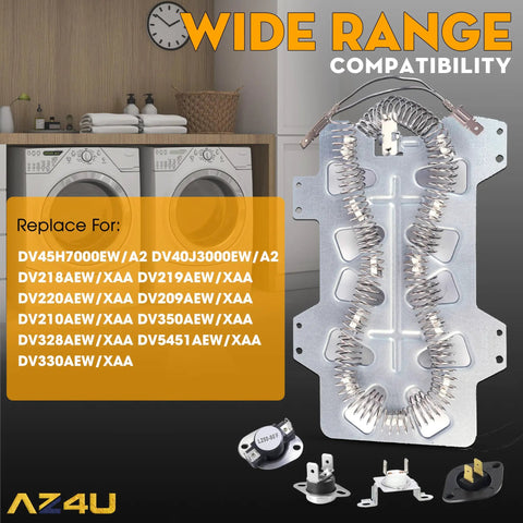 Dryer Heating Element And Thermostat Replacement Kit For DV Series Dryers Fits DV45H7000EW A2 DV40J3000EW A2 DV218AEW XAA