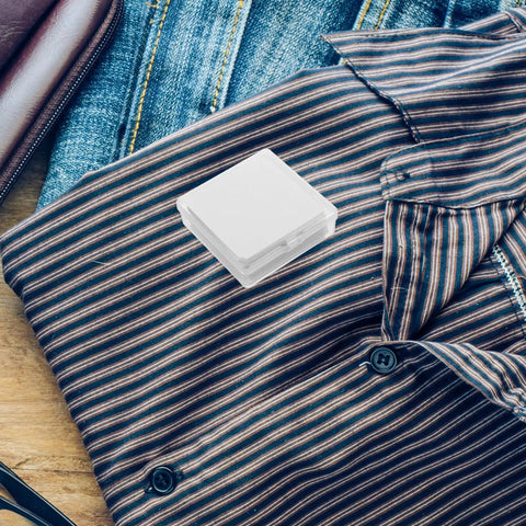 Slick Invisible Collar Stays For Men Dress Shirts Lightweight Adhesive PVC Collar Supports in case on striped shirt.