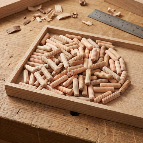 200 Piece Wooden Dowel Pins Kit With Fluted Hardwood Rods Chamfered Tips And Smooth Splinter Free Surface For Furniture And Cabinet Joint Reinforcement Built To Last For DIY Projects, 8mm x 30mm