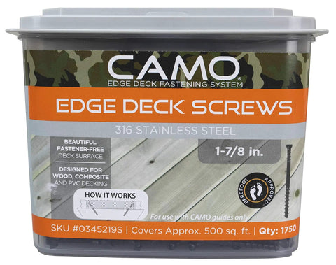 Heavy Duty 1 7/8 Inch Edge Deck Screws Hidden Fasteners For Composite And Cedar Lumber 316 Stainless Steel Bulk Case