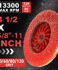 Ceramic Flap Discs For Angle Grinder Four And A Half Inch Diameter By Five Eighth Inch Eleven Thread Type Twenty Nine Tough As Nails Abrasive