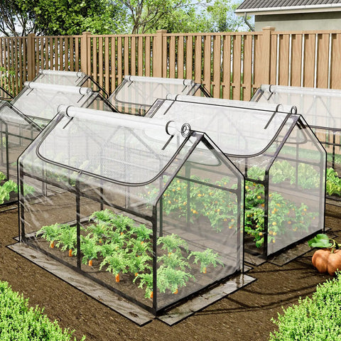 Compact Outdoor Mini Greenhouse For Backyards And Patios With 4x2x3 Ft Footprint Dual Large Zipper Doors Clear PVC Cover Reinforced Frame Perfect For Seedlings Flowers And Herbs Easy Peasy Garden Protection