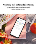 Unlocked Android Smartphone Pixel 4a Boasting A Sleek Just Black Finish And Ridiculous Battery Life Paired With A Dope 12 Megapixel Camera For Crisp Photos And Lightning Fast Speeds Perfect For Everyday Use And Travel Adventures on pink surface with floral backdrop.