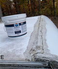 Heavy Duty Silicone Roof Patch Kit 2 Gallon Black for Preventing Leaks on roof before application.