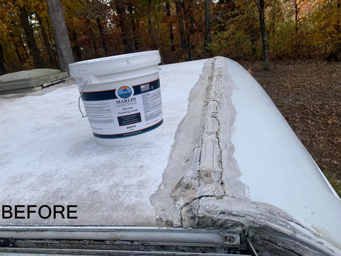 Heavy Duty Silicone Roof Patch Kit 2 Gallon Black for Preventing Leaks on roof before application.