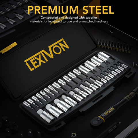 Beefy 32 Piece Hex Bit Socket Set With SAE And Metric Sockets, Hardened S2 Alloy Steel, Drop Forged And Heat Treated in Rugged Case