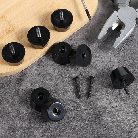 Heavy Duty Rubber Feet Speaker Isolation Pads Enhance Audio With Carbon Steel Screws To Block Scratches And Vibration On Subwoofers Guitar Amps And Furniture These 12 Black Rubber Blocks deliver a detailed view of rubber blocks and screws.