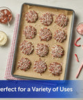 No Sweat Baking Unbleached Parchment Paper 45 Square Feet Roll Oven Safe Cookie Sheets topped chocolate peppermint cookies