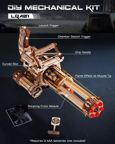 No Glue 3D Wood Puzzle Kit For Adults, Laser-Cut DIY Wooden Building Model With Snap-Together Mortise And Tenon Joints, STEM Craft Project For Hands-On Brainy Makers 14 Plus, wooden mechanical kit with rotating front module