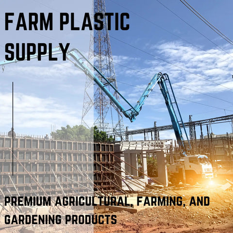 Heavy Duty 15 Mil Concrete Vapor Barrier Plastic Sheeting, 7 Ft By 70 Ft Roll at construction site with blue crane.