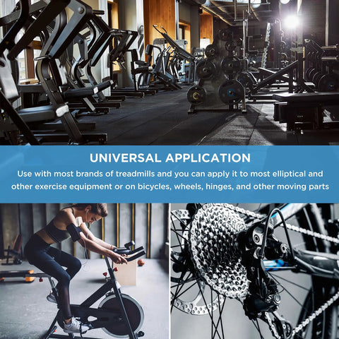 Silicone Treadmill Lubricant 4oz With Dual Applicators for universal exercise equipment application in gym setting