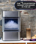 Genuine Game Changing Nugget Ice Maker With Smart Wifi App And Built In Scale Fighting Filter Makes Hella Crisp Chewable Pellet Ice Fast. Silver countertop ice maker with nugget ice.
