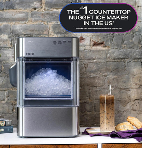 Genuine Game Changing Nugget Ice Maker With Smart Wifi App And Built In Scale Fighting Filter Makes Hella Crisp Chewable Pellet Ice Fast. Silver countertop ice maker with nugget ice.