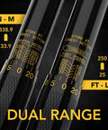 Dual range display on Half-Inch Drive Click Torque Wrench With 25-250 Ft-Lb Range And 33.9-338.9 Nm, Pre-Calibrated To Four Percent Accuracy