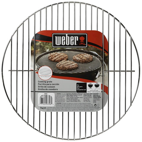 Heavy Duty 13.5 Inch Plated Steel Cooking Grate Replacement For 14 Inch Smokey Joe Charcoal Grills Including Silver Gold And Tuck N Carry Models Fits Smokey Joe Series, packaged view.
